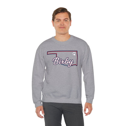 Bixby OK White Spartan Logo Gildan Sweatshirt