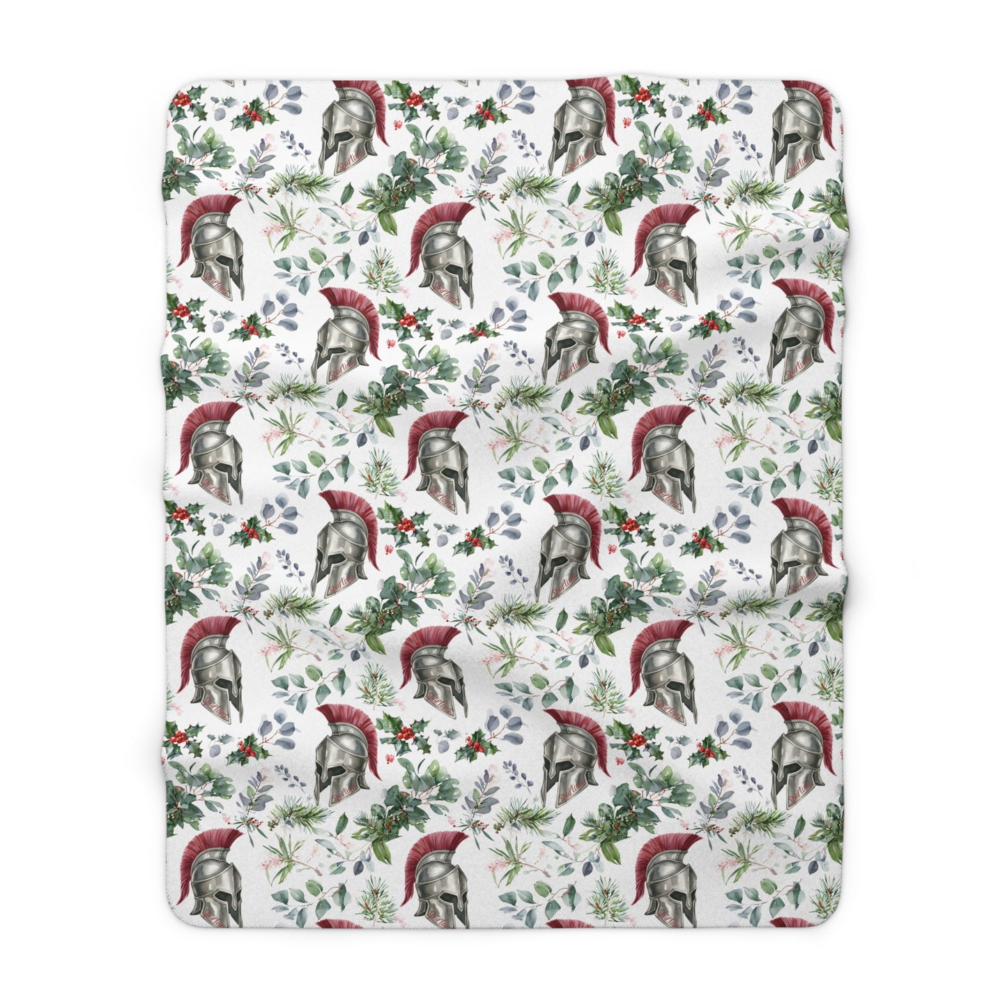 Spartan Christmas Floral Sherpa Fleece Blanket