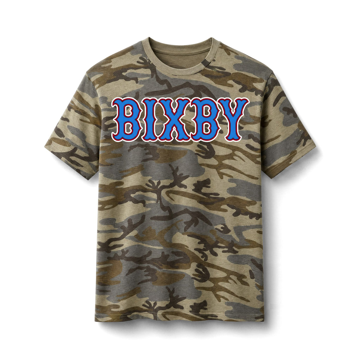 Bixby Spartans Camo - Vintage Collegiate Print Cotton T‑ Tee
