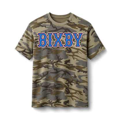 Bixby Spartans Camo - Vintage Collegiate Print Cotton T‑ Tee