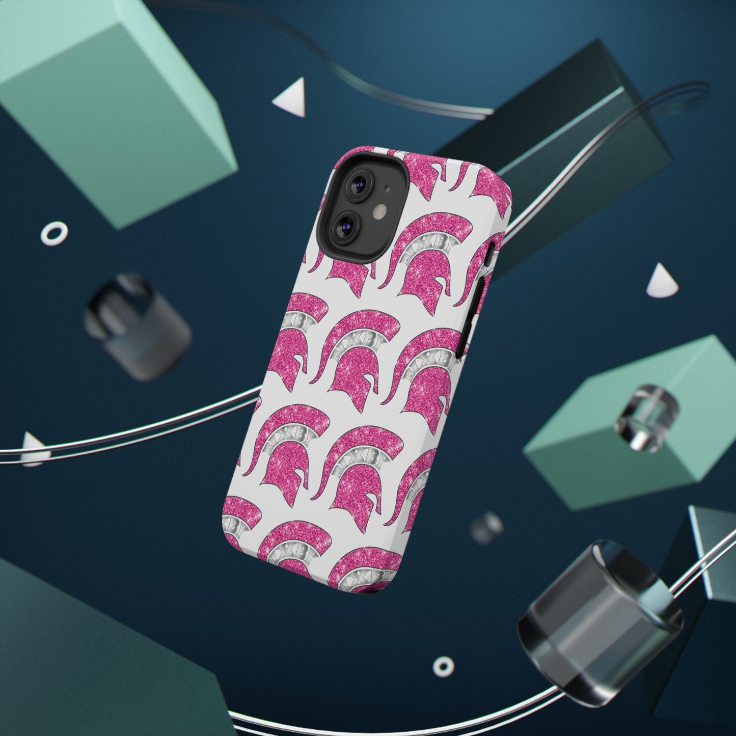 Bixby Spartan Pink Bling Logo Impact Resistant iPhone Case