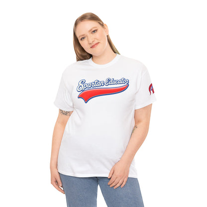 Spartan Educator Design Gildan Tee With Sleeve Logo