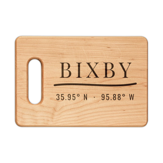 Bixby Coordinates Engraved Cutting Board