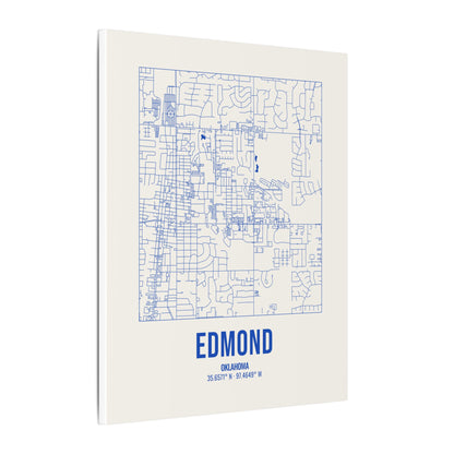 Edmond Street Map Canvas, Royal Blue on Cream