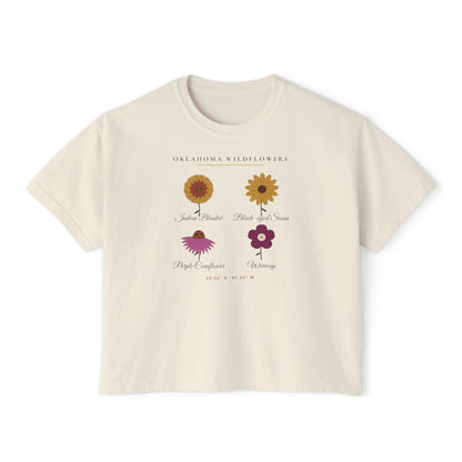 Oklahoma Wildflower Field Guide Boxy Comfort Colors Tee