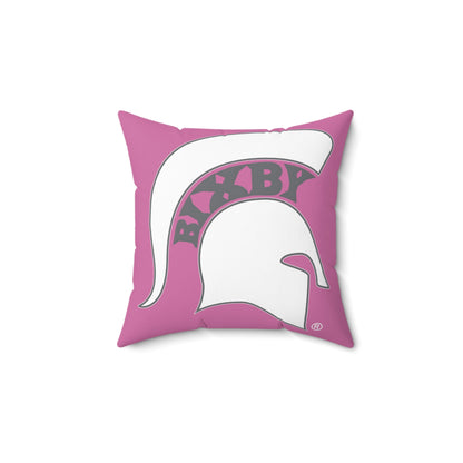 Bixby Spartans White Logo Decorative Pillow