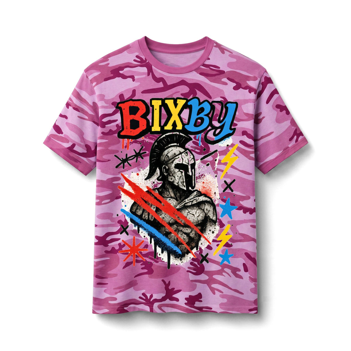 Bixby Spartans Core Chaos Graffiti Cotton Camo Tee