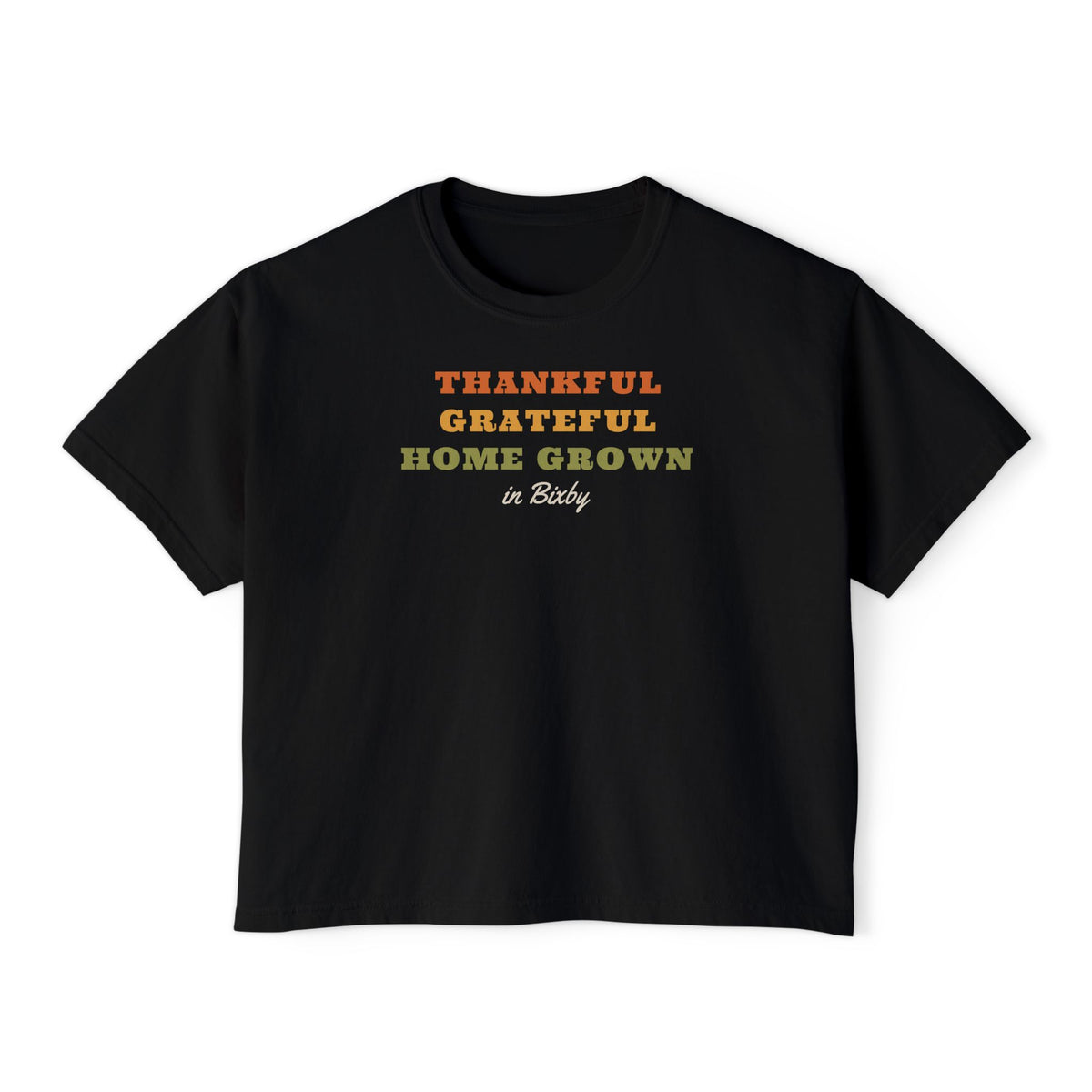 Thankful Grateful Home Grown Boxy Comfort Colors Tee