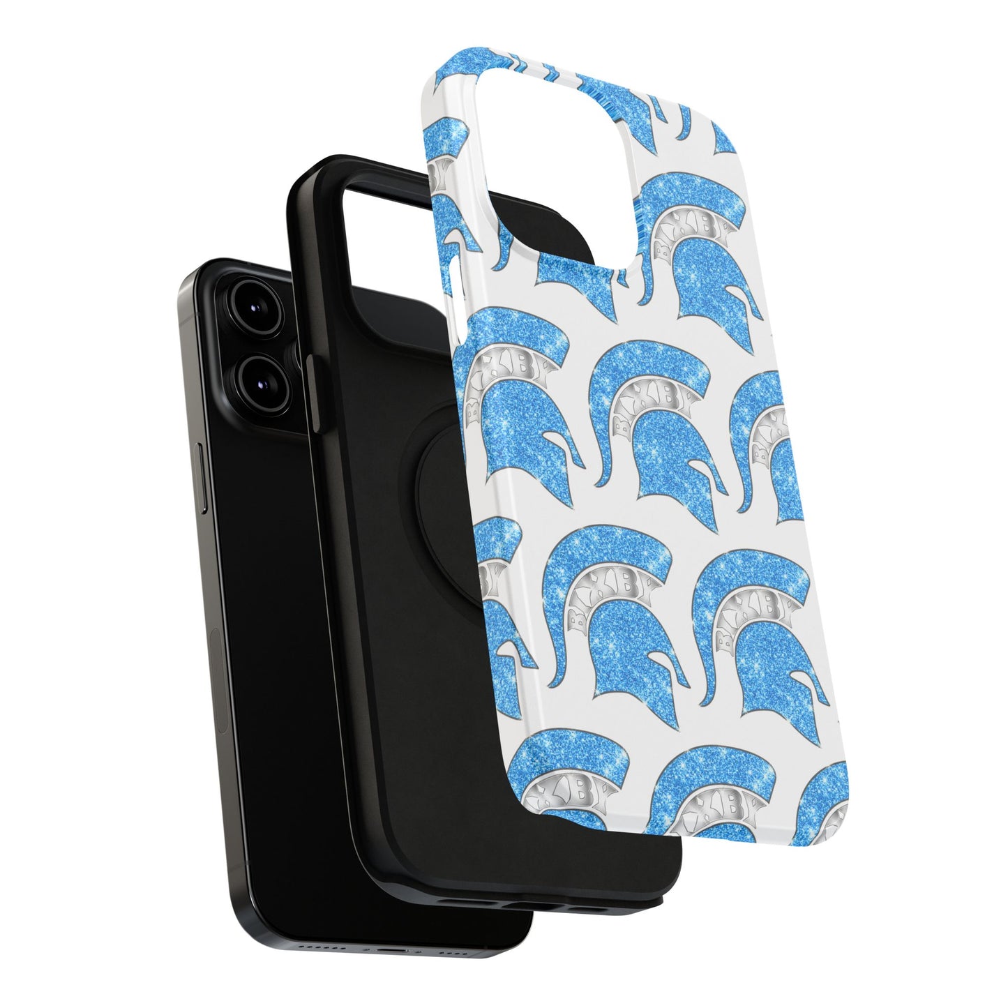 Bixby Spartan Blue Bling Logo Impact Resistant iPhone Case