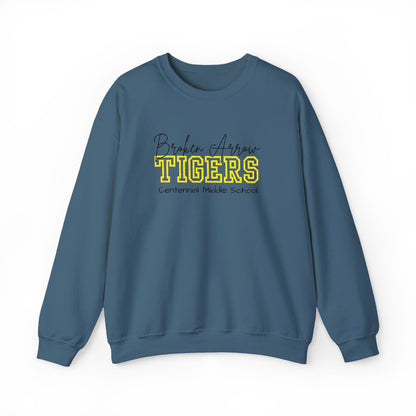 Personalized Embroidered Broken Arrow Tigers Crewneck Sweatshirt