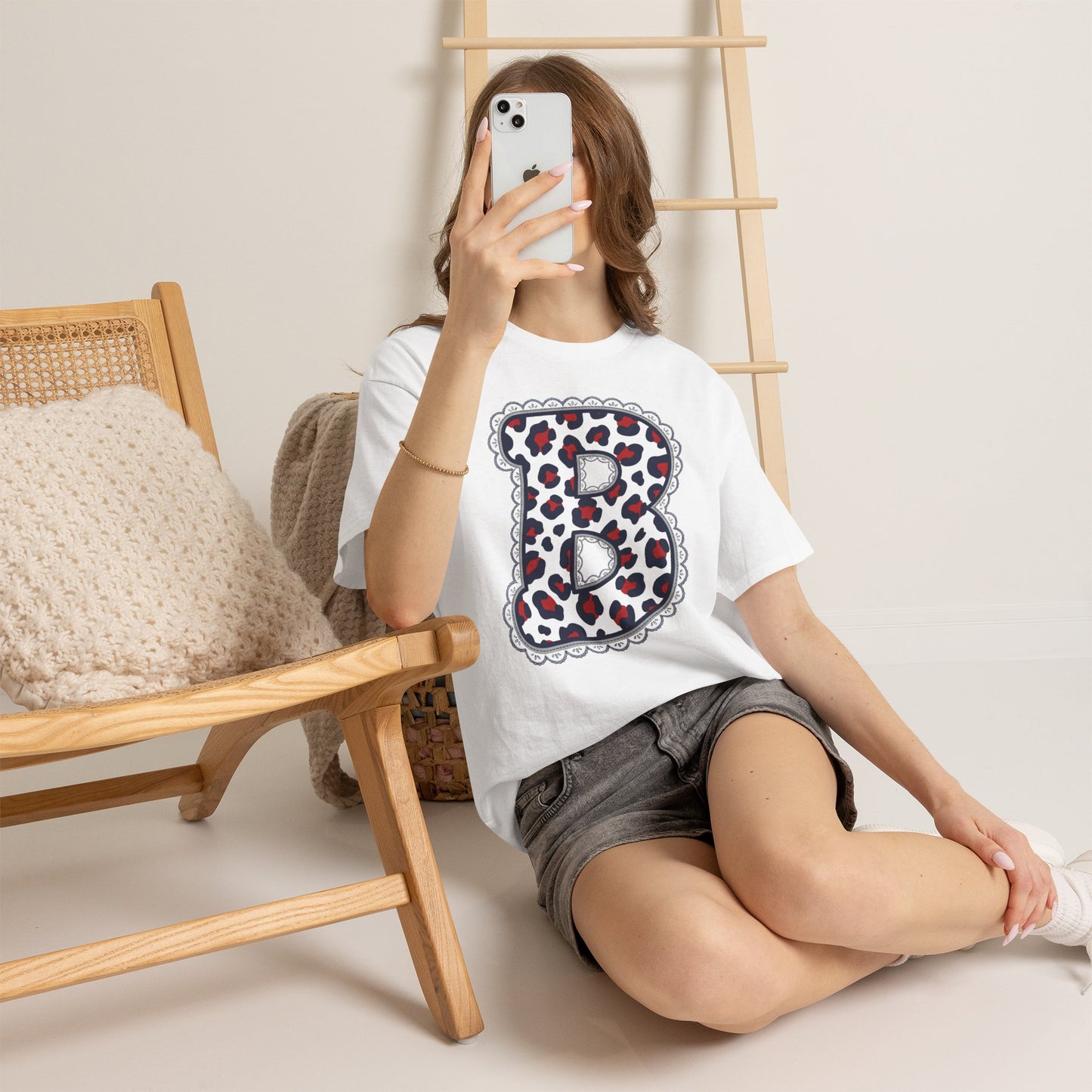 Leopard Print "B" Gildan Tee