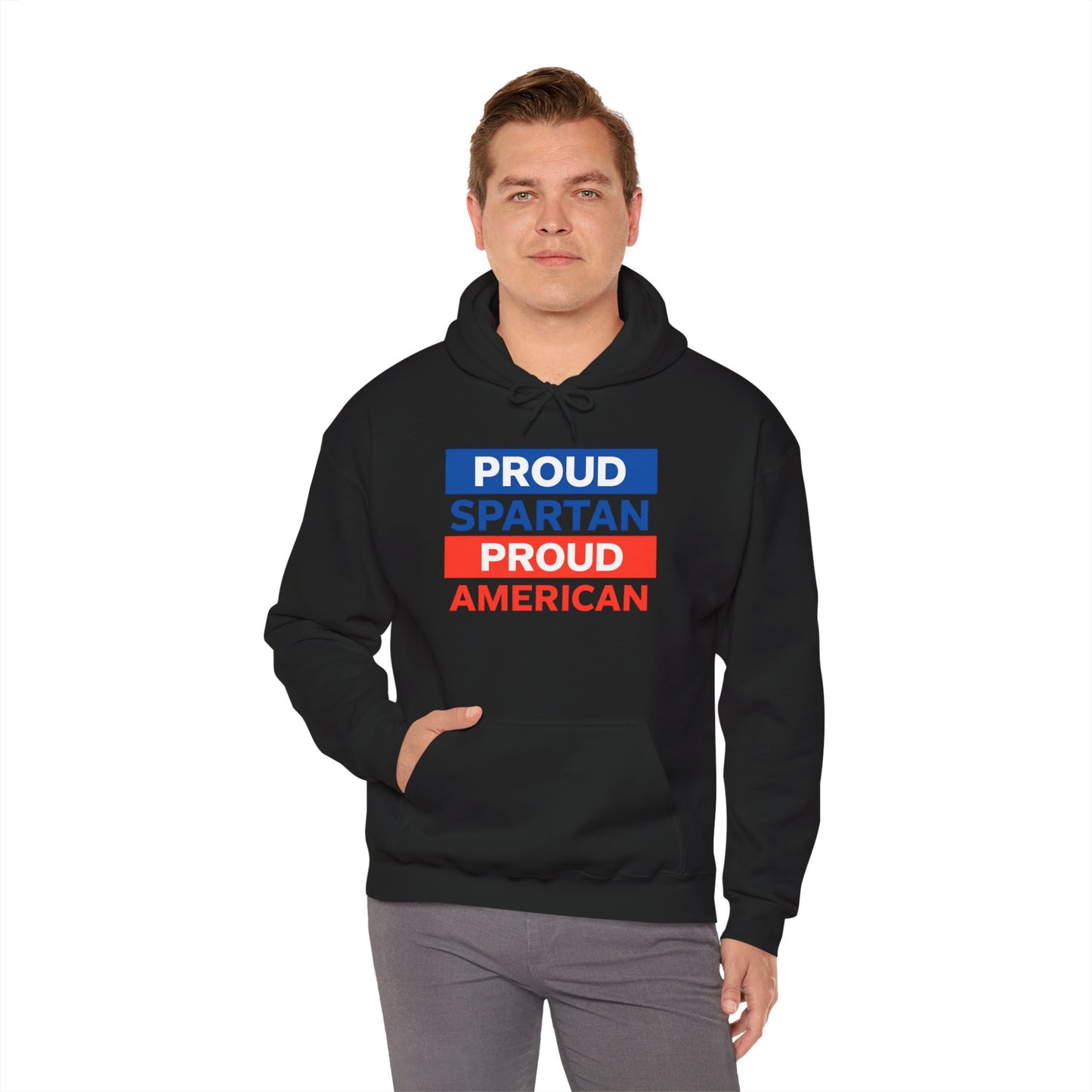 Proud Spartan Proud American Gildan Hoodie