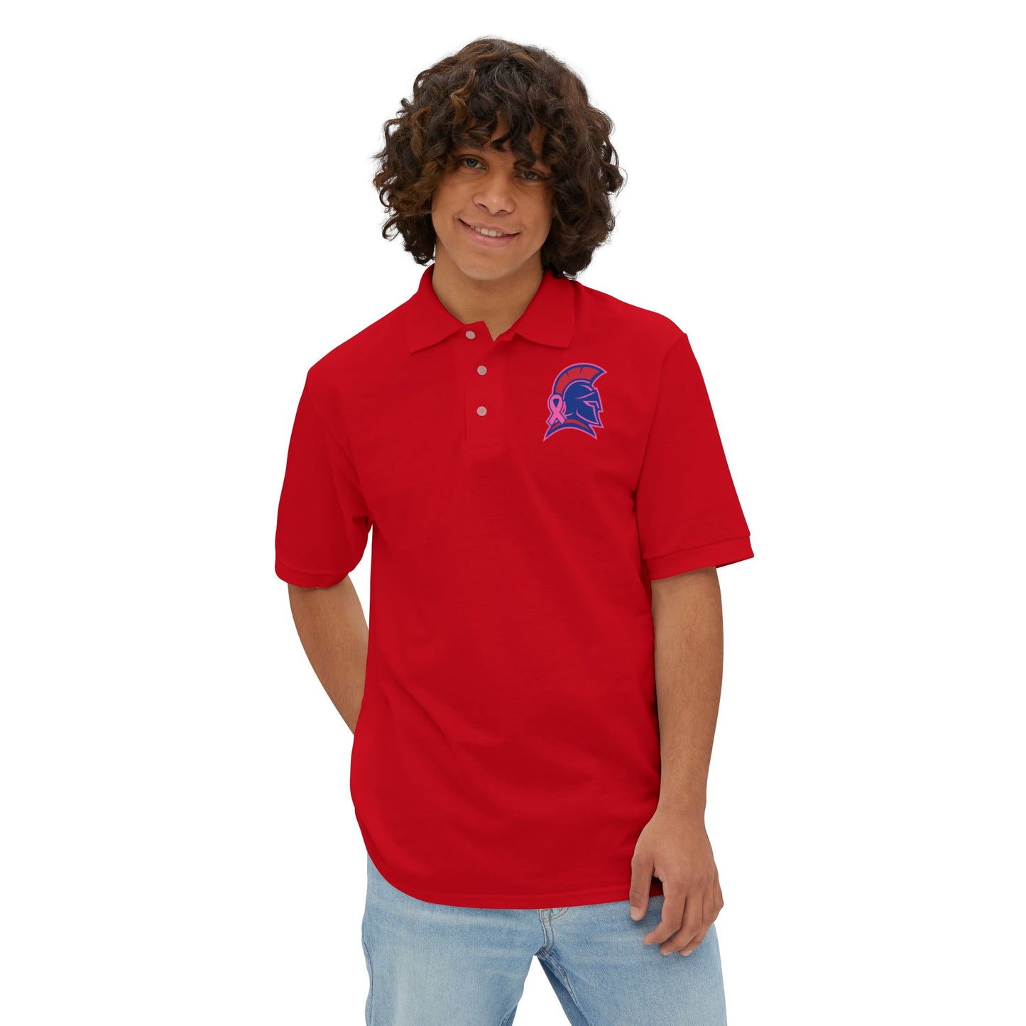 Spartan Men's Breast Cancer Awareness Polo