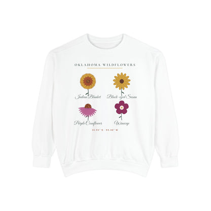 Oklahoma Wildflower Field Guide Crewneck Sweatshirt | Comfort Colors