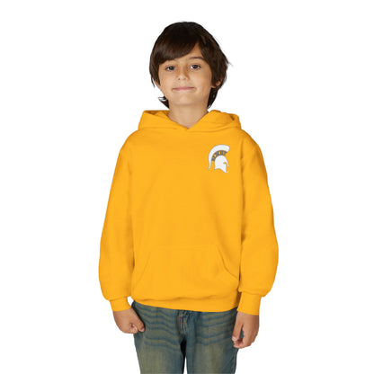 Spartan White Logo Youth Gildan Hoodie