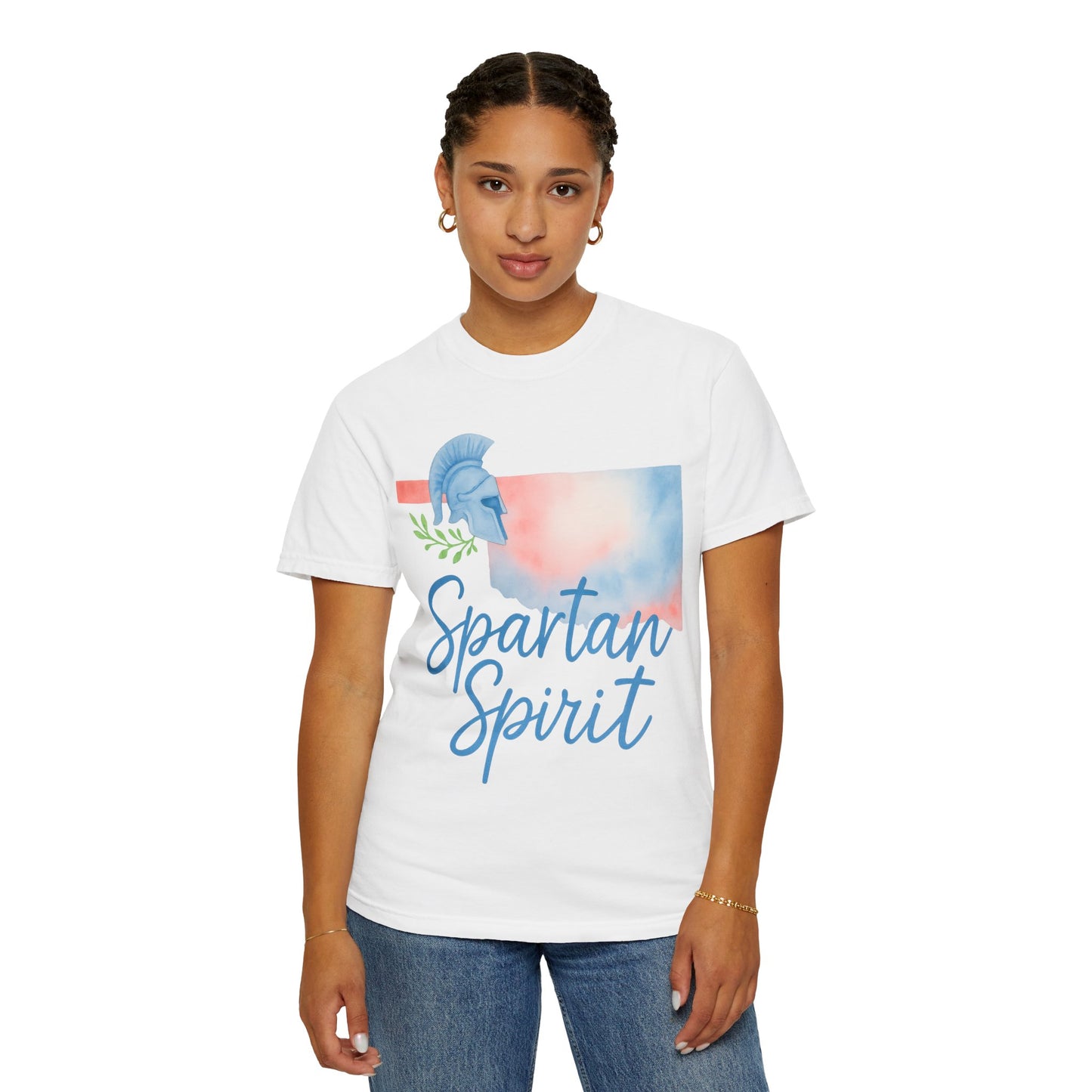 Spartan Spirit Bixby OK Watercolor Comfort Colors Tee