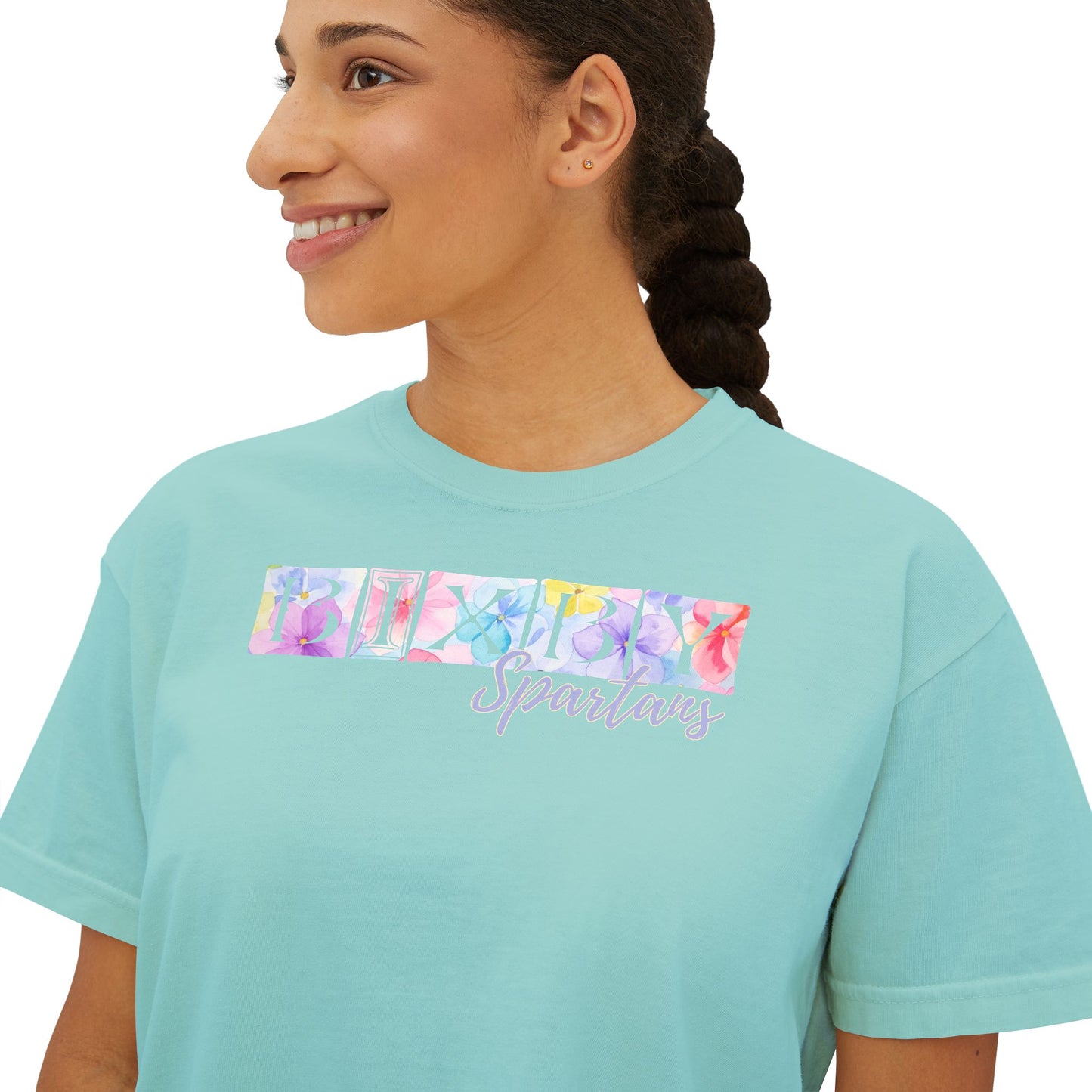 Bixby Spartans Comfort Colors Spring Pastel Boxy Tee