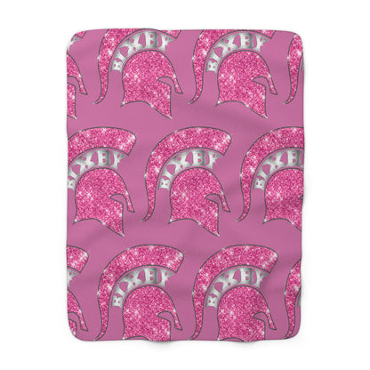 Spartan Pink Bling Logo Sherpa Fleece Blanket