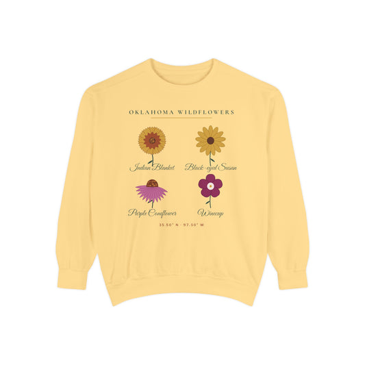 Oklahoma Wildflower Field Guide Crewneck Sweatshirt | Comfort Colors