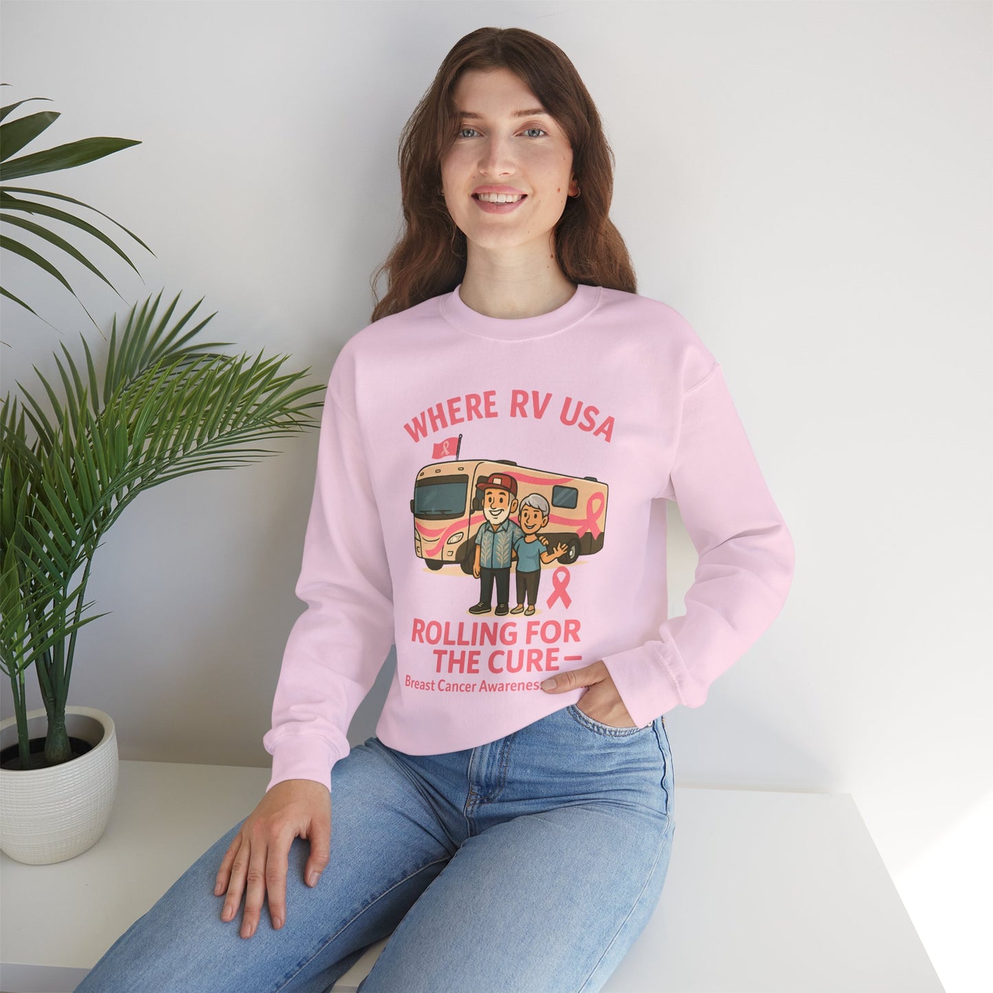Where RV USA Breast Cancer Awareness Gildan Sweatshirt