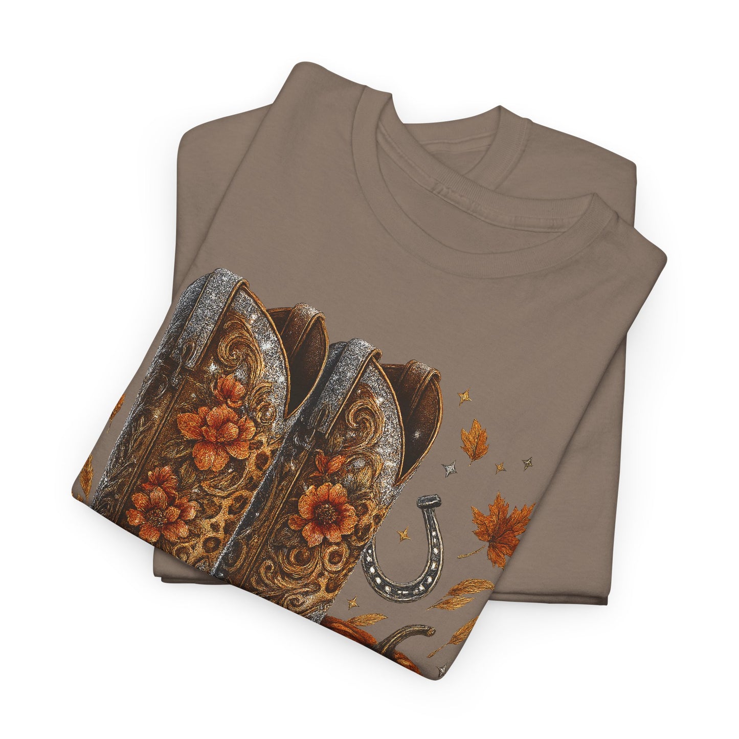 Fall Floral Bling Boots Country Gildan Tee