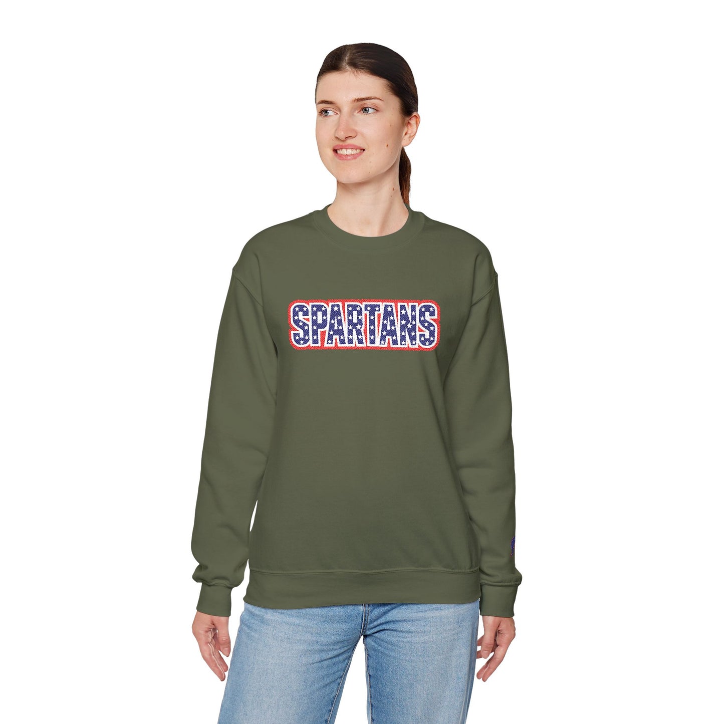 Embroidered Spartans Patriotic Red, White & Blue School Spirit