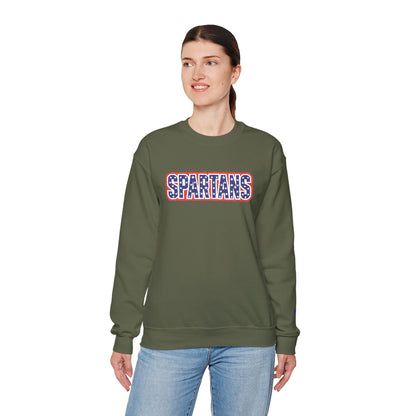 Embroidered Spartans Patriotic Red, White & Blue School Spirit