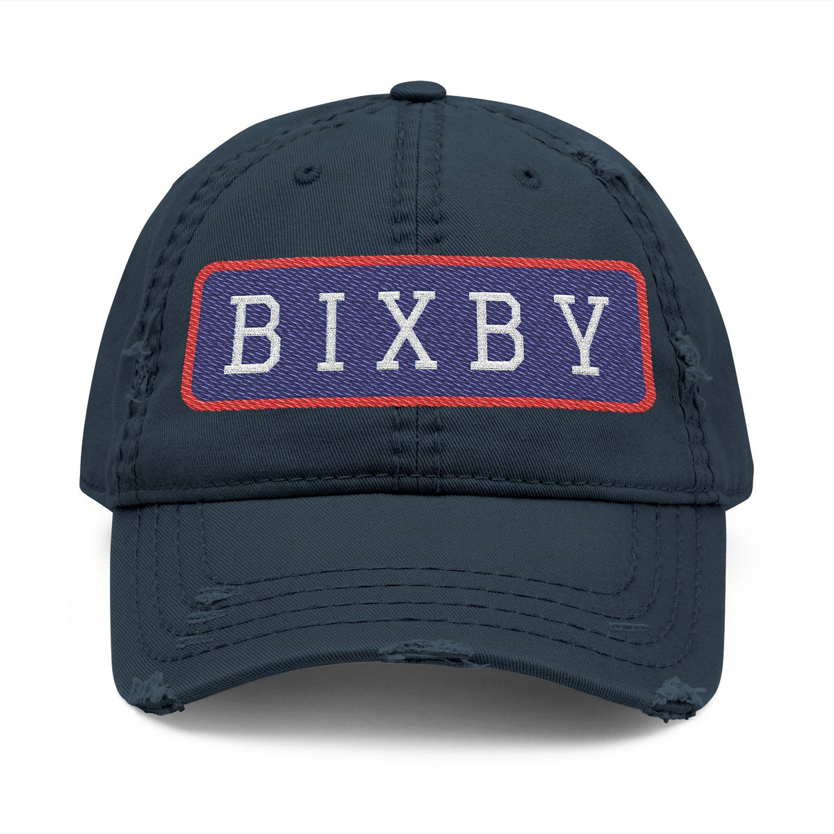 Bixby Spartans Distressed Dad Hat, Embroidered BIXBY Bar