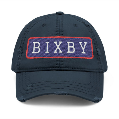 Bixby Spartans Distressed Dad Hat, Embroidered BIXBY Bar
