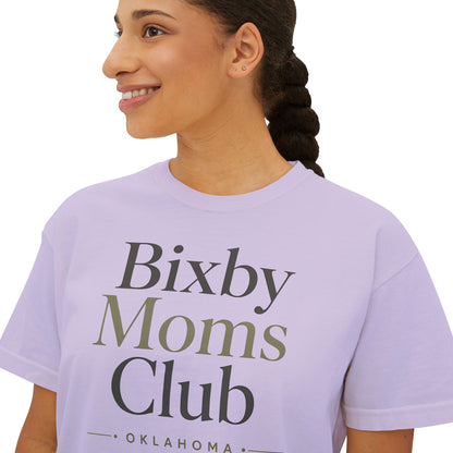 Bixby Moms Club Boxy Tee — Women's Local Mom Group Shirt (Oklahoma)