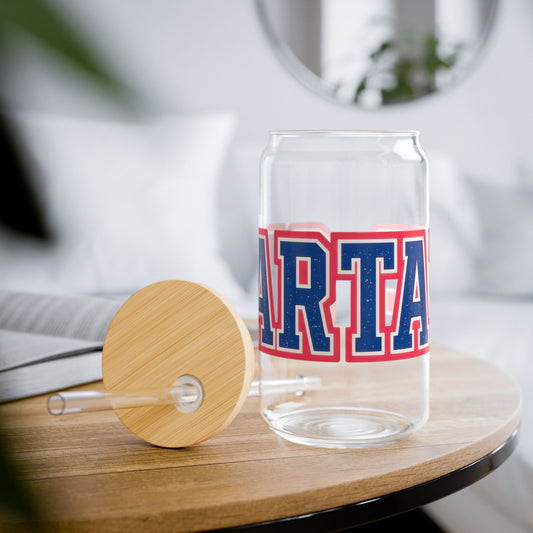 Spartan Distressed Letter Sipper Glass, 16oz