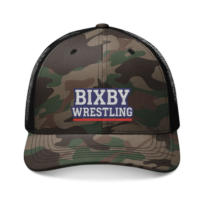 Bixby Wrestling Camouflaged Trucker Snapback