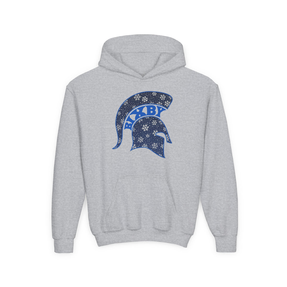 Bixby Spartans Snowflake Helmet Youth Hoodie, Kids Winter