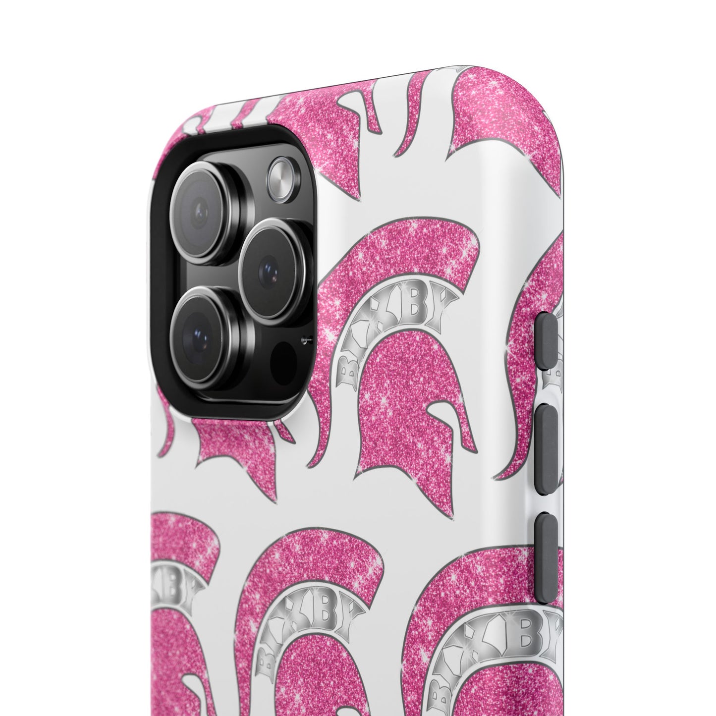 Bixby Spartan Pink Bling Logo Impact Resistant iPhone Case