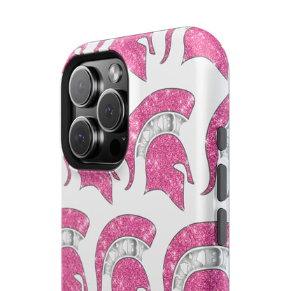 Bixby Spartan Pink Bling Logo Impact Resistant iPhone Case