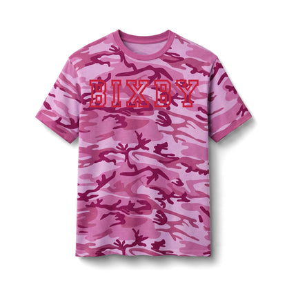 Bixby Spartans Camo With Pink Bow Graphic Tee