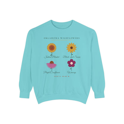 Oklahoma Wildflower Field Guide Crewneck Sweatshirt | Comfort Colors