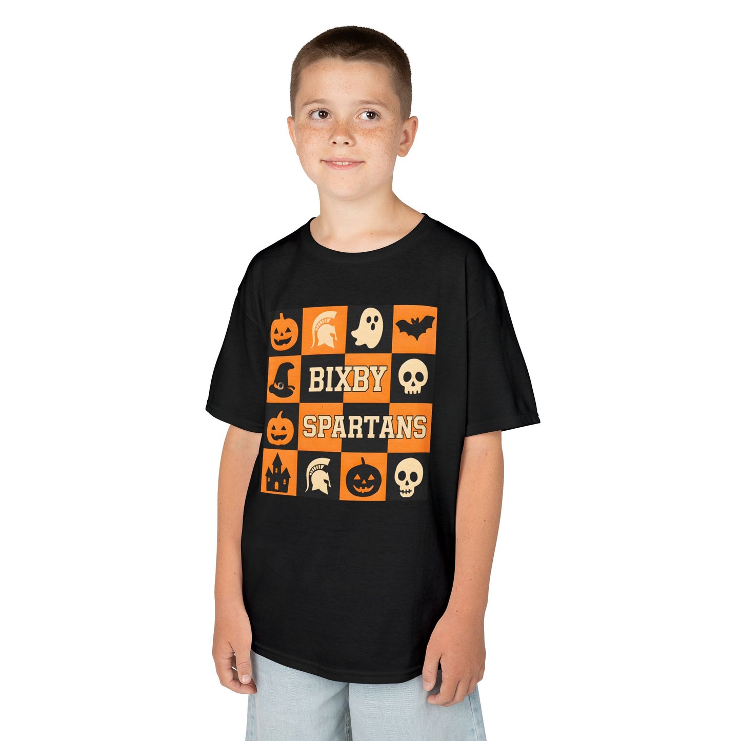 Spartan Halloween Checkerboard Youth Gildan Tee