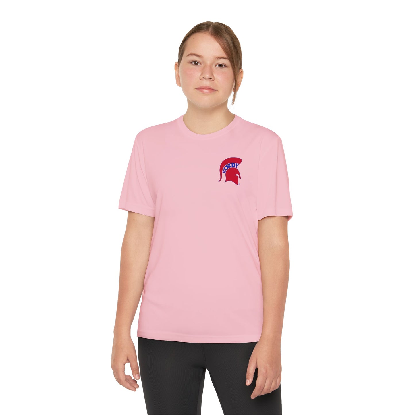 Spartan Red Logo Youth Sport-Tek Tee