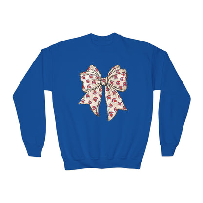 Spartan Helmet Pattered Bow Youth Gildan Sweatshirt