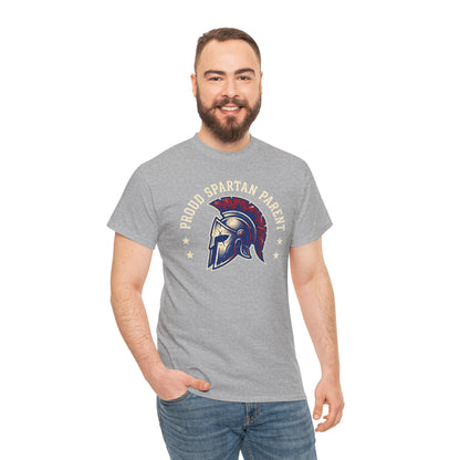 Proud Spartan Parent T-Shirt School Spirit Tee with Spartan Helmet Design