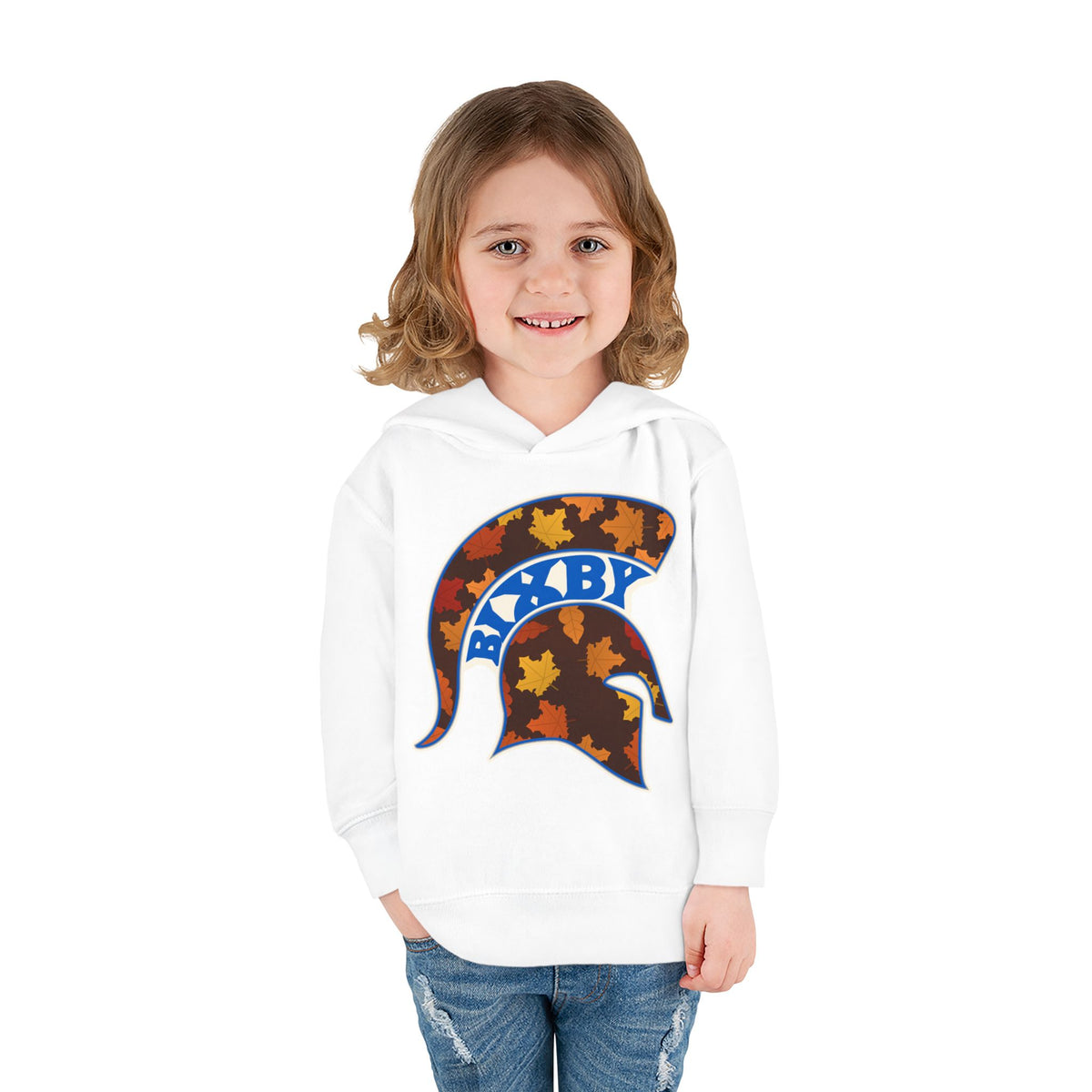 Bixby Spartans Fall Leaves Helmet Toddler Hoodie – Little Spartan Autumn Hoodie