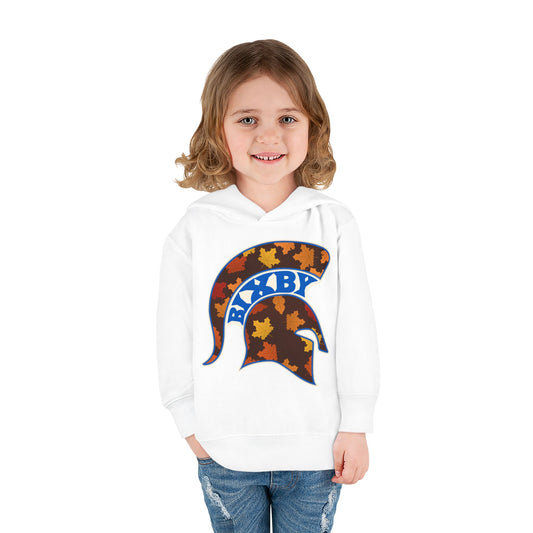 Bixby Spartans Fall Leaves Helmet Toddler Hoodie – Little Spartan Autumn Hoodie