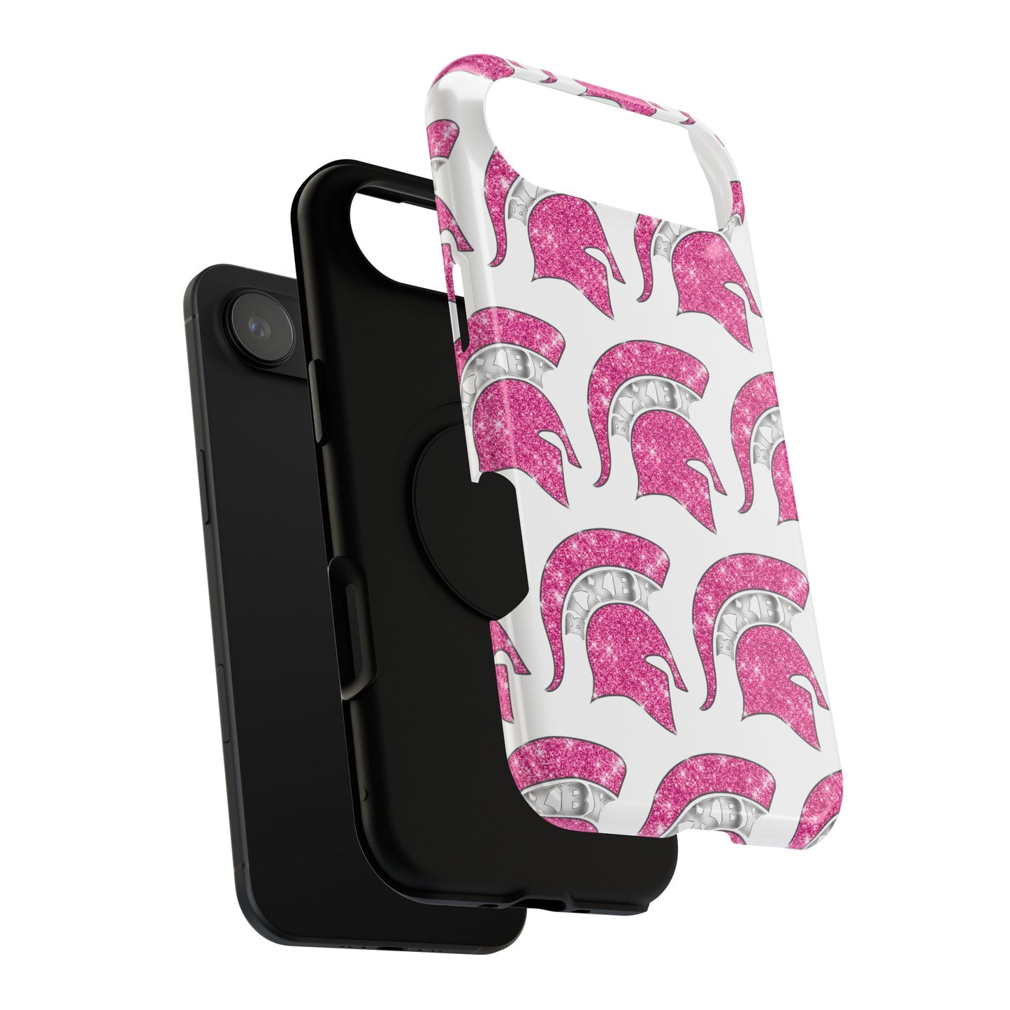 Bixby Spartan Pink Bling Logo Impact Resistant iPhone Case