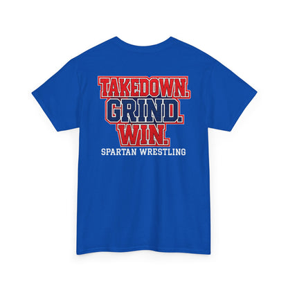 Takedown. Grind. Win. Spartan Wrestling Gildan Tee
