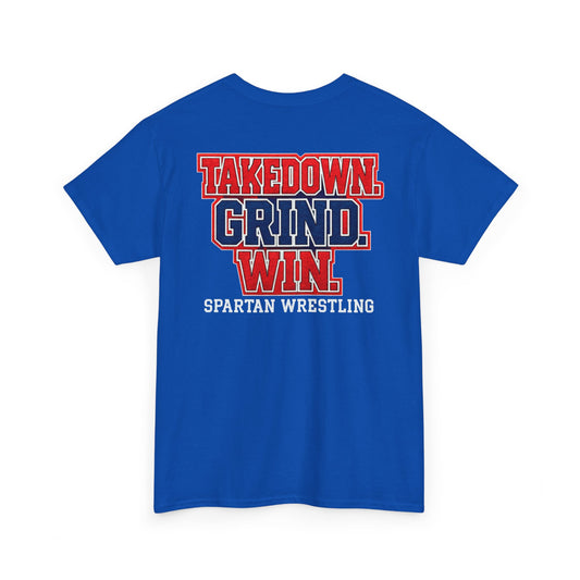 Takedown. Grind. Win. Spartan Wrestling Gildan Tee