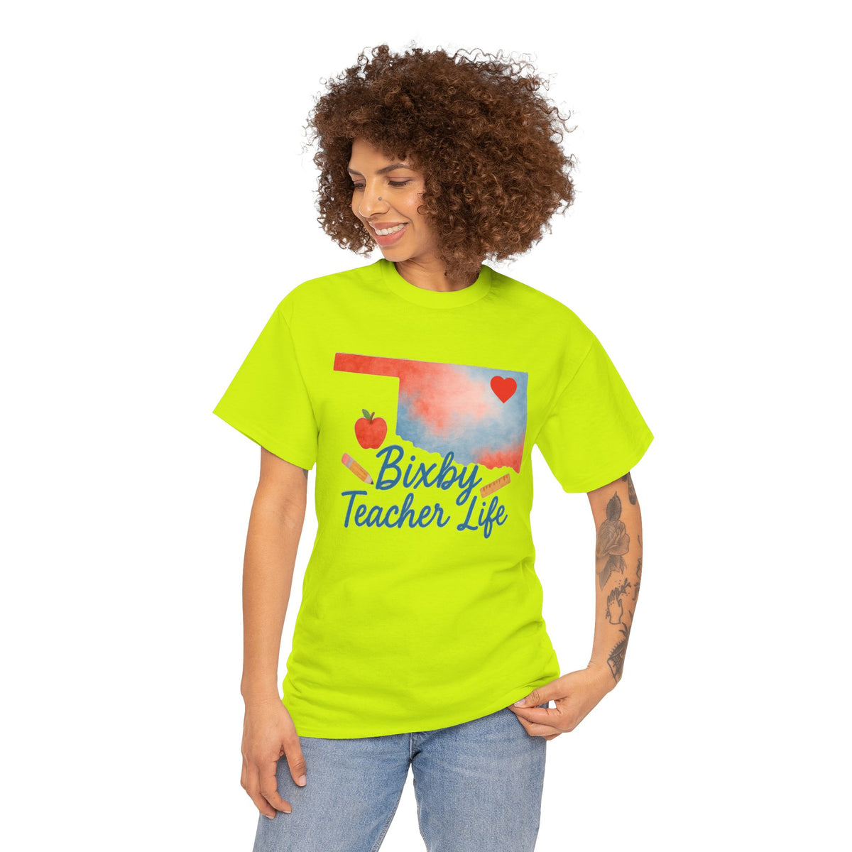 Bixby Spartans Teacher Life Bixby OK Watercolor Tee
