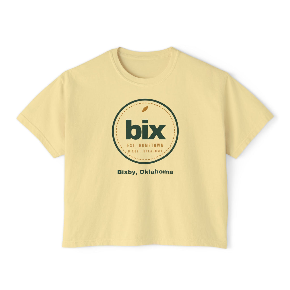 bix Stamp Bixby, Oklahoma Boxy Comfort Colors Tee