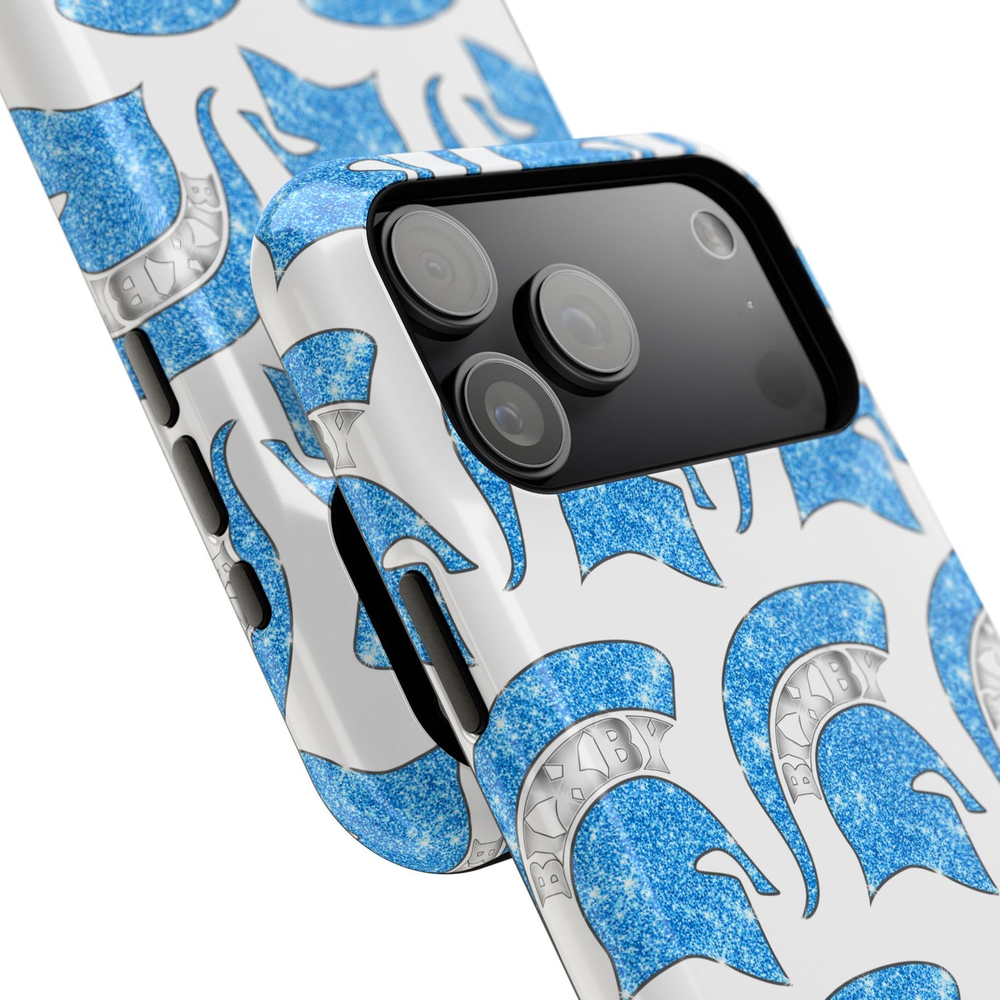 Bixby Spartan Blue Bling Logo Impact Resistant iPhone Case