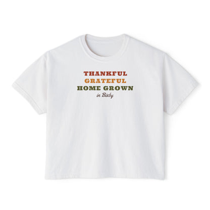 Thankful Grateful Home Grown Boxy Comfort Colors Tee
